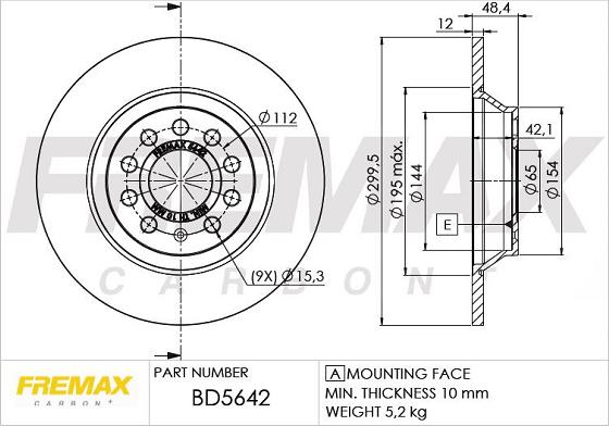 FREMAX BD-5642 - Спирачен диск parts5.com