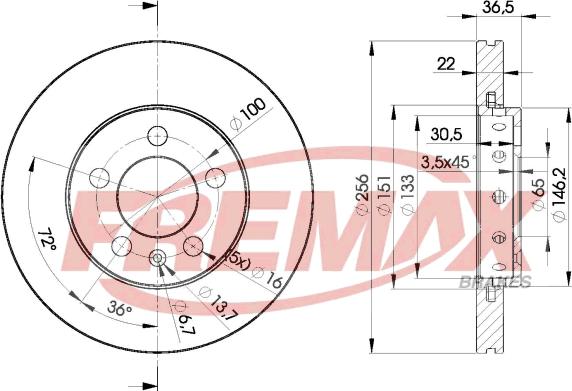 FREMAX BD-5602 - Спирачен диск parts5.com