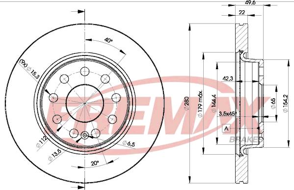 FREMAX BD-5614 - Brzdový kotúč parts5.com