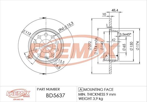 FREMAX BD-5637 - Disc frana parts5.com