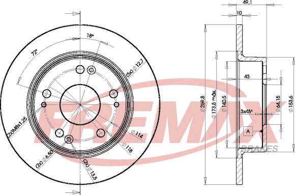 FREMAX BD-5252 - Disco de freno parts5.com