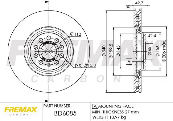 FREMAX BD-6085 - Fren diski parts5.com