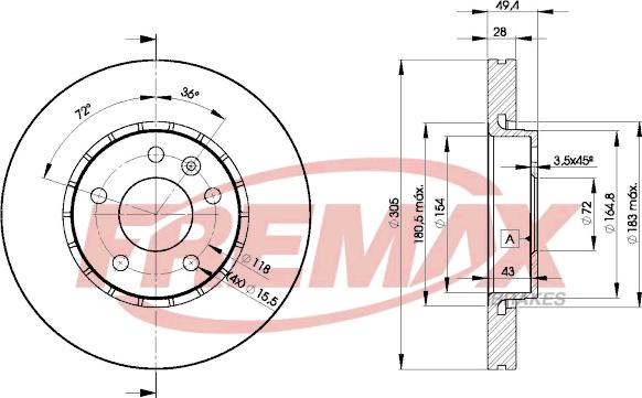 FREMAX BD-6845 - Kočni disk parts5.com