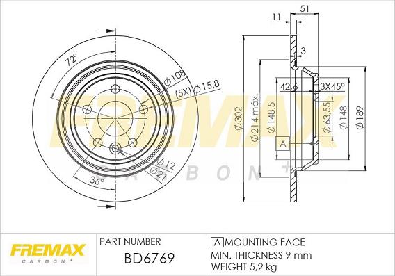 FREMAX BD-6769 - Disc frana parts5.com