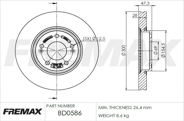 FREMAX BD-0586 - Brake Disc parts5.com