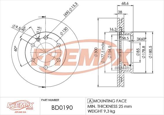 FREMAX BD-0190 - Δισκόπλακα parts5.com