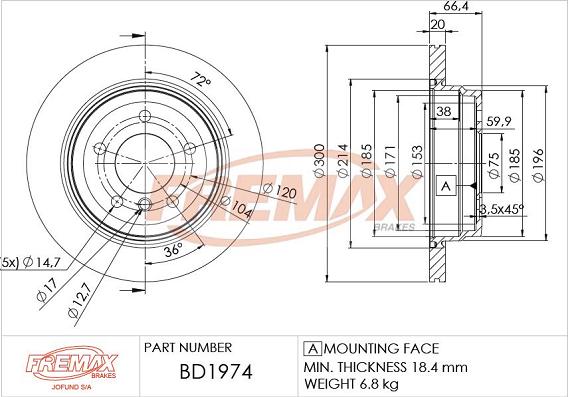 FREMAX BD-1974 - Disc frana parts5.com