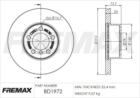 FREMAX BD-1972 - Disco de freno parts5.com