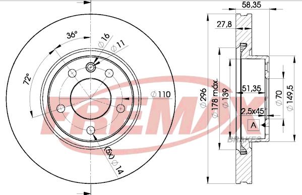 FREMAX BD-1134 - Kočni disk parts5.com