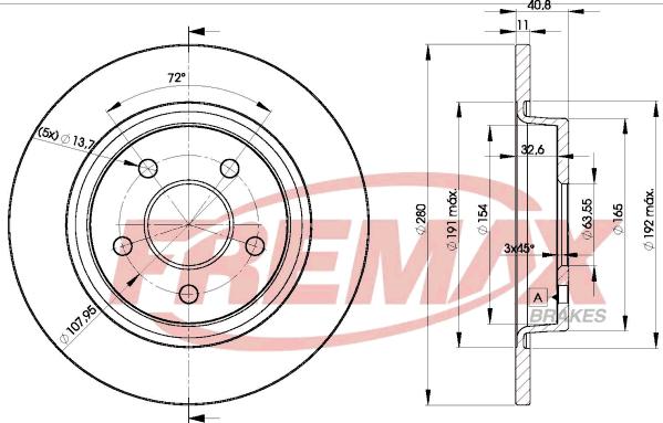 FREMAX BD-3962 - Disco de freno parts5.com