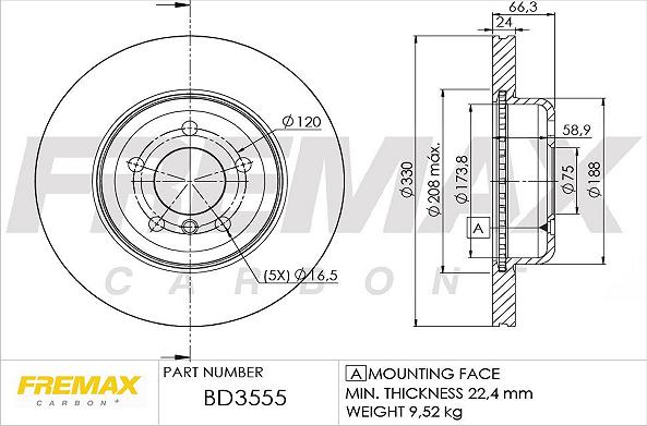 FREMAX BD-3555 - Brake Disc parts5.com