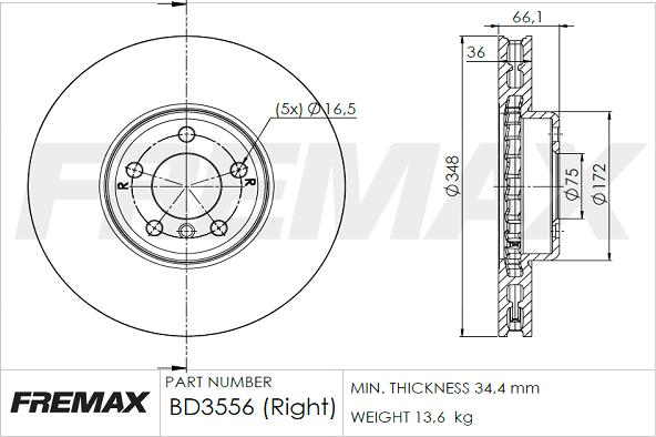 FREMAX BD-3556 - Disc frana parts5.com