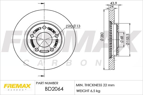 FREMAX BD-2064 - Brake Disc parts5.com