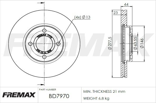 FREMAX BD-7970 - Disc frana parts5.com