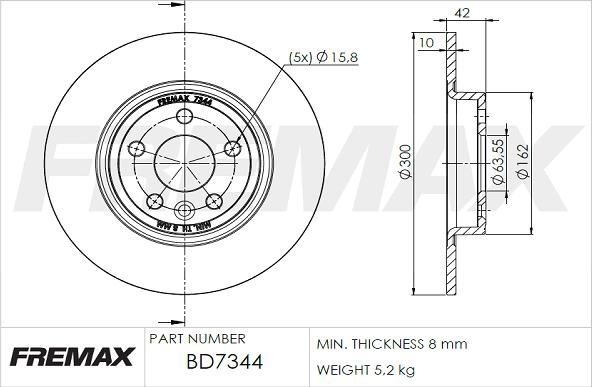 FREMAX BD-7344 - Tarcza hamulcowa parts5.com