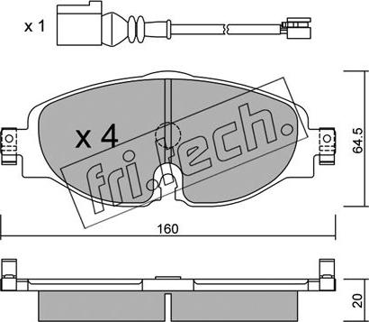 Fri.Tech. 966.0W - Комплект спирачно феродо, дискови спирачки parts5.com