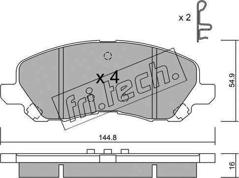 Fri.Tech. 497.0 - Fékbetétkészlet, tárcsafék parts5.com