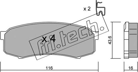 Fri.Tech. 447.0 - Fékbetétkészlet, tárcsafék parts5.com