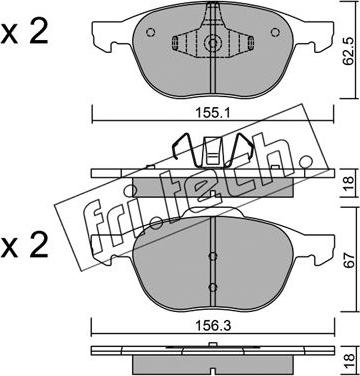 Fri.Tech. 550.0 - Komplet zavornih oblog, ploscne (kolutne) zavore parts5.com