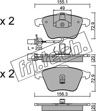 Fri.Tech. 565.0 - Sada brzdových platničiek kotúčovej brzdy parts5.com