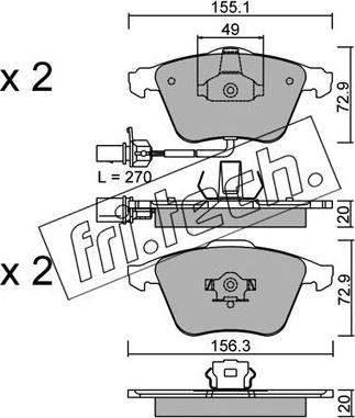 Fri.Tech. 565.1 - Set placute frana,frana disc parts5.com