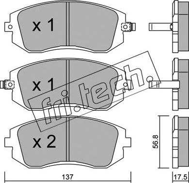 Fri.Tech. 516.0 - Zestaw klocków hamulcowych, hamulce tarczowe parts5.com