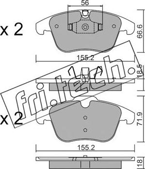 Fri.Tech. 691.5 - Brake Pad Set, disc brake parts5.com