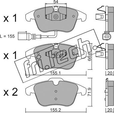 Fri.Tech. 691.1 - Fékbetétkészlet, tárcsafék parts5.com