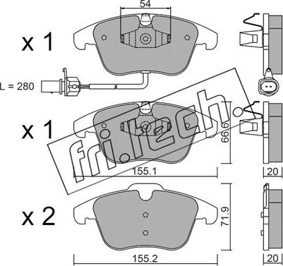 Fri.Tech. 691.2 - Brake Pad Set, disc brake parts5.com