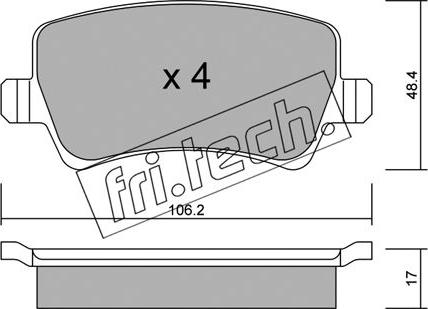 Fri.Tech. 692.0 - Sada brzdových platničiek kotúčovej brzdy parts5.com