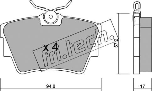 Fri.Tech. 651.0 - Komplet kočnih obloga, disk kočnica parts5.com