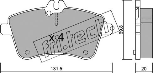 Fri.Tech. 663.0 - Brake Pad Set, disc brake parts5.com