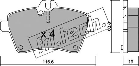 Fri.Tech. 662.0 - Sada brzdových platničiek kotúčovej brzdy parts5.com