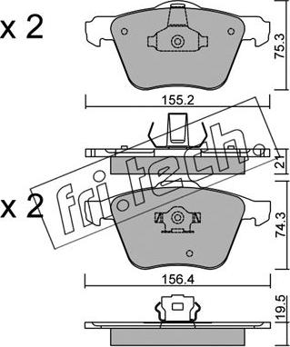 Fri.Tech. 615.0 - Fékbetétkészlet, tárcsafék parts5.com