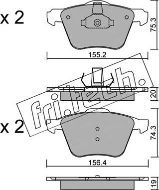 Fri.Tech. 615.1 - Sada brzdových platničiek kotúčovej brzdy parts5.com