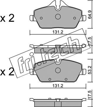 Fri.Tech. 680.0 - Juego de pastillas de freno parts5.com