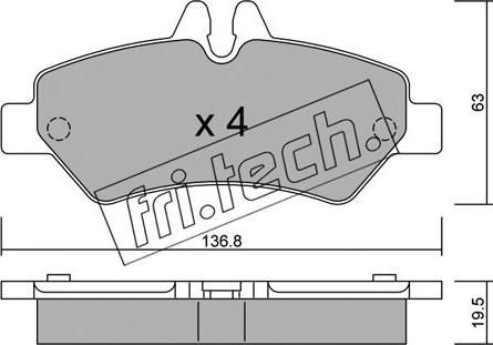 Fri.Tech. 688.0 - Set placute frana,frana disc parts5.com