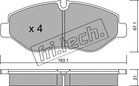 Fri.Tech. 687.0 - Fékbetétkészlet, tárcsafék parts5.com