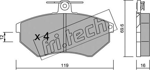 Fri.Tech. 052.0 - Kit de plaquettes de frein, frein à disque parts5.com