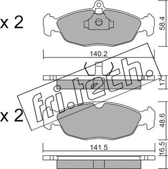 Fri.Tech. 079.0 - Komplet zavornih oblog, ploscne (kolutne) zavore parts5.com