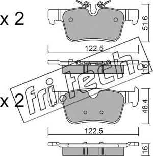 Fri.Tech. 1121.0 - Brake Pad Set, disc brake parts5.com