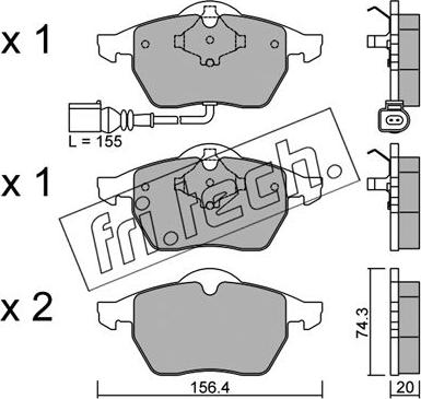 Fri.Tech. 188.4 - Sada brzdových platničiek kotúčovej brzdy parts5.com