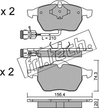 Fri.Tech. 188.0 - Sada brzdových platničiek kotúčovej brzdy parts5.com