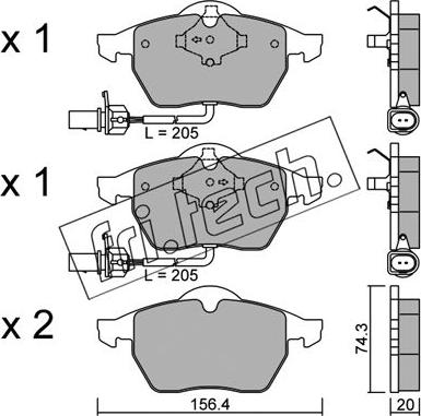 Fri.Tech. 188.3 - Komplet kočnih obloga, disk kočnica parts5.com