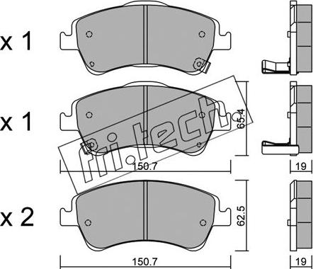 Fri.Tech. 811.0 - Brake Pad Set, disc brake parts5.com