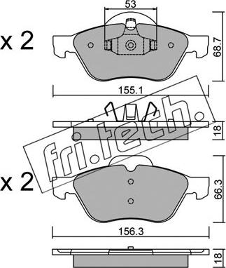 Fri.Tech. 344.0 - Fékbetétkészlet, tárcsafék parts5.com