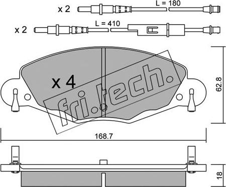 Fri.Tech. 341.0 - Zestaw klocków hamulcowych, hamulce tarczowe parts5.com