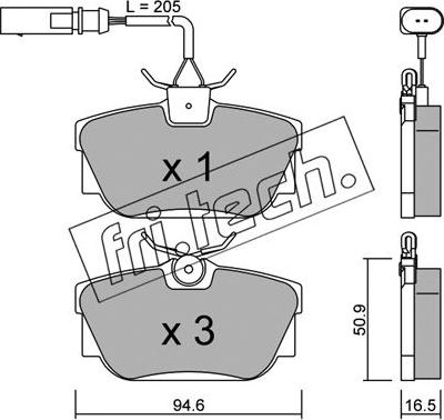 Fri.Tech. 355.1 - Kit de plaquettes de frein, frein à disque parts5.com