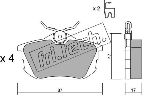 Fri.Tech. 356.0 - Komplet zavornih oblog, ploscne (kolutne) zavore parts5.com