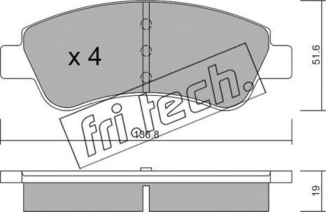 Fri.Tech. 336.0 - Brake Pad Set, disc brake parts5.com